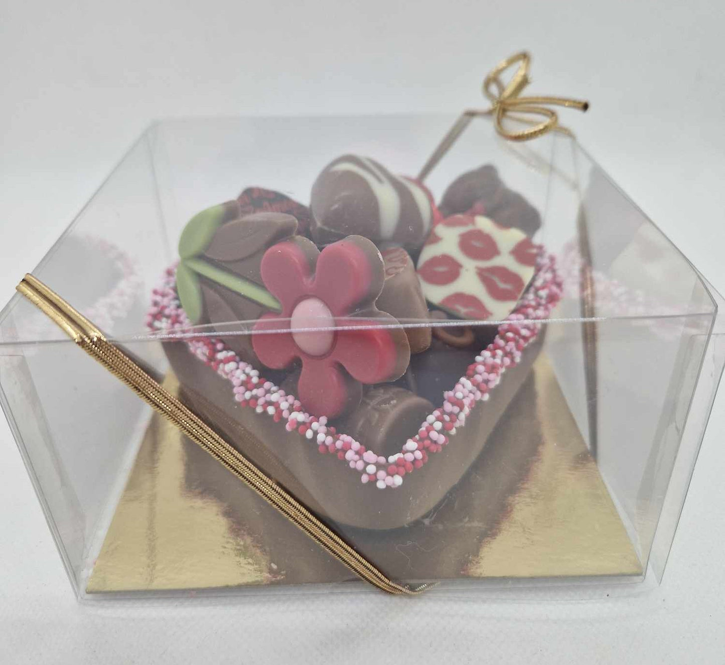 Chocolademandje in hartvorm gevuld 260 gram