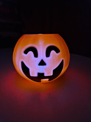 Halloweenemmer met licht - met zure fruitsnoepjes