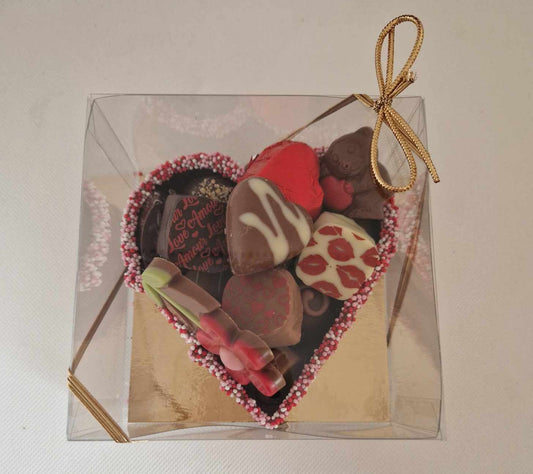 Chocolademandje in hartvorm gevuld 260 gram