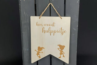 Vlag rechthoek / Sinterklaas / Hier woont hulppietje