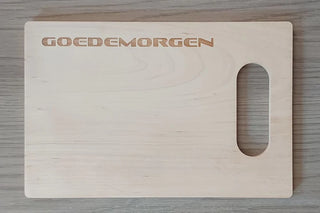 Snijplank met handvat met gravure