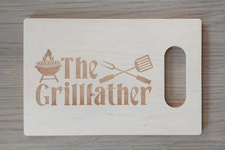 Snijplank met handvat met gravure