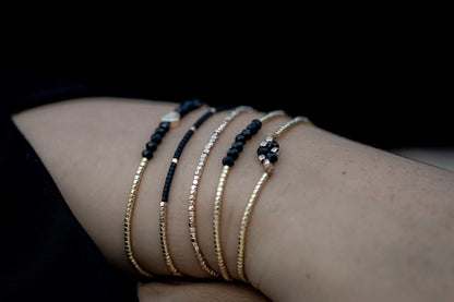 Heart Crystal Black Gold
