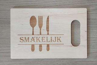 Snijplank met handvat met gravure