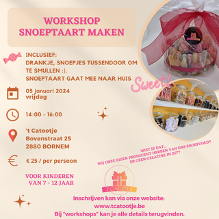 WORKSHOP SNOEPTAART MAKEN  05/01/2024 - 14:00 - 16:00