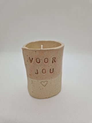 Keramieken kaars "Voor jou"