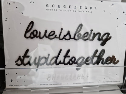 love is being stupid together