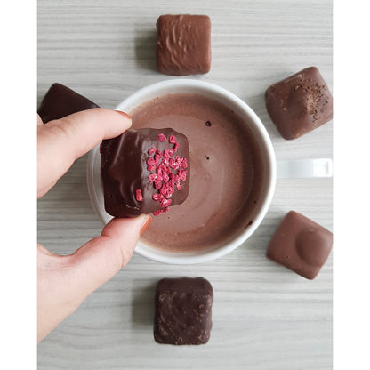 Cadeaupotje gevuld met assortiment chocolade marshmallows