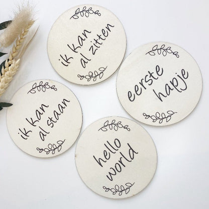 Mijlpaalschijven | hout | baby’s eerste keren