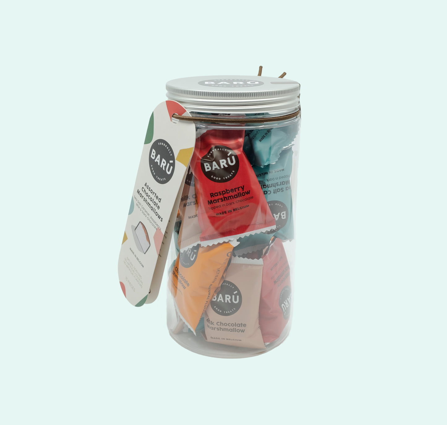Cadeaupotje gevuld met assortiment chocolade marshmallows