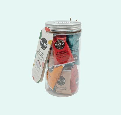 Cadeaupotje gevuld met assortiment chocolade marshmallows
