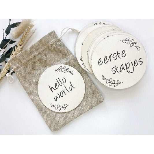Mijlpaalschijven | hout | baby’s eerste keren