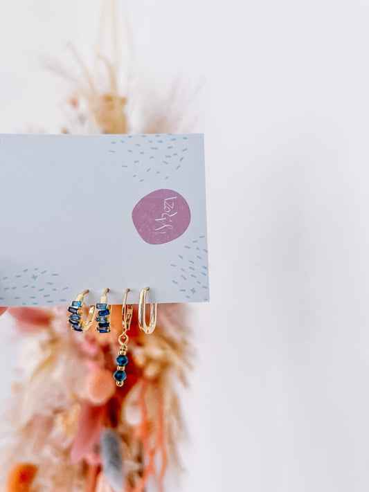 Oorhangers: mix & match blauw