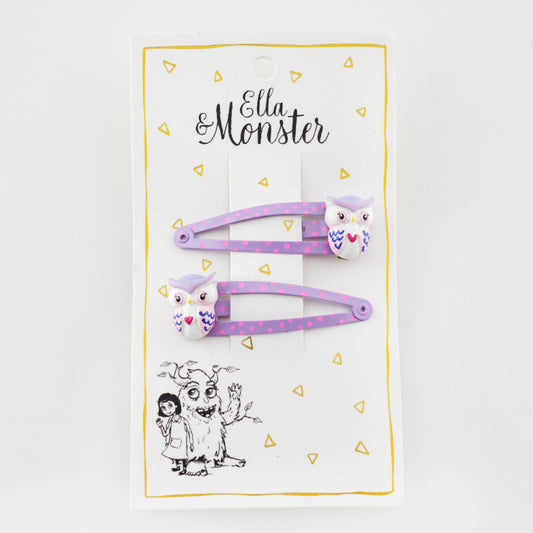 OWL PURPLE Haar Clips