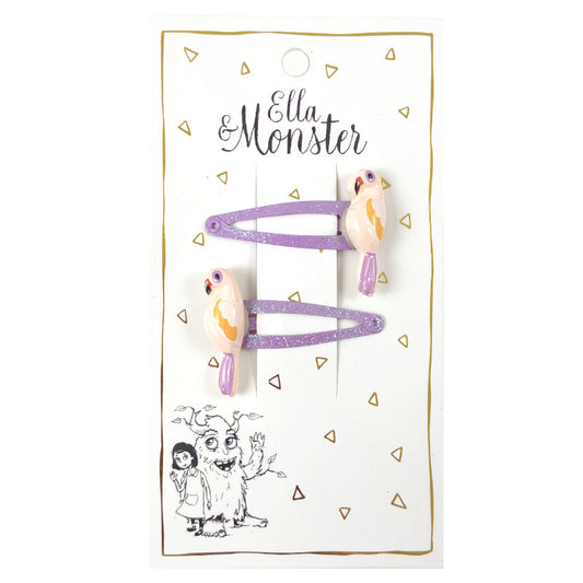 PARROT GLITTER PURPLE Haar Clips